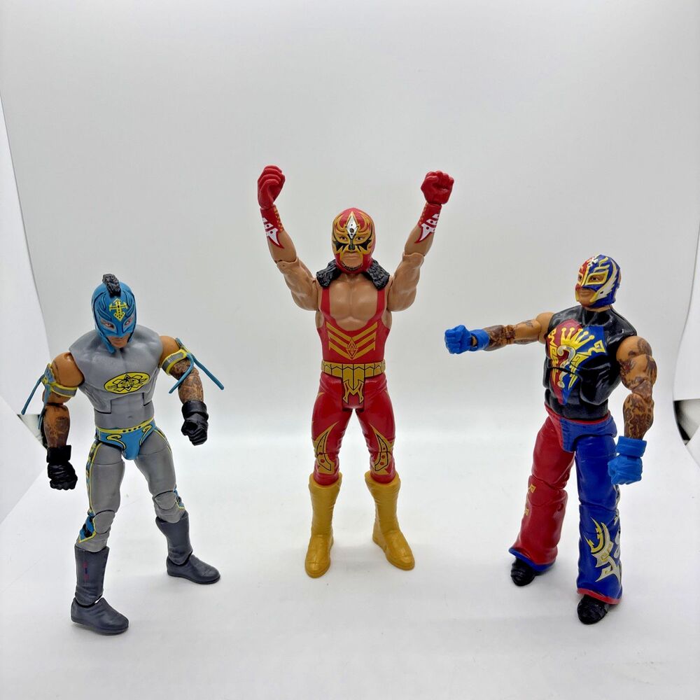 WWE Mattel Action Figures Lot of 3 Rey Mysterio Gran Metalik Kalisto High Flyer